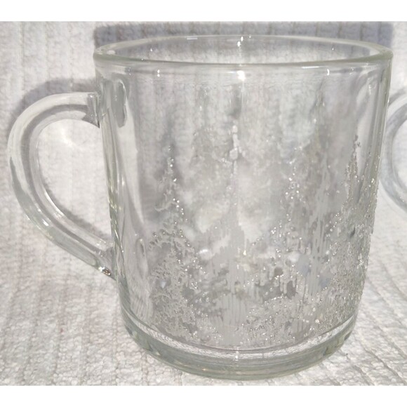 Vintage Libbey Glass Frosty Pines textured Whiskey, Coffee Mug excellent cond. - Picture 5 of 14
